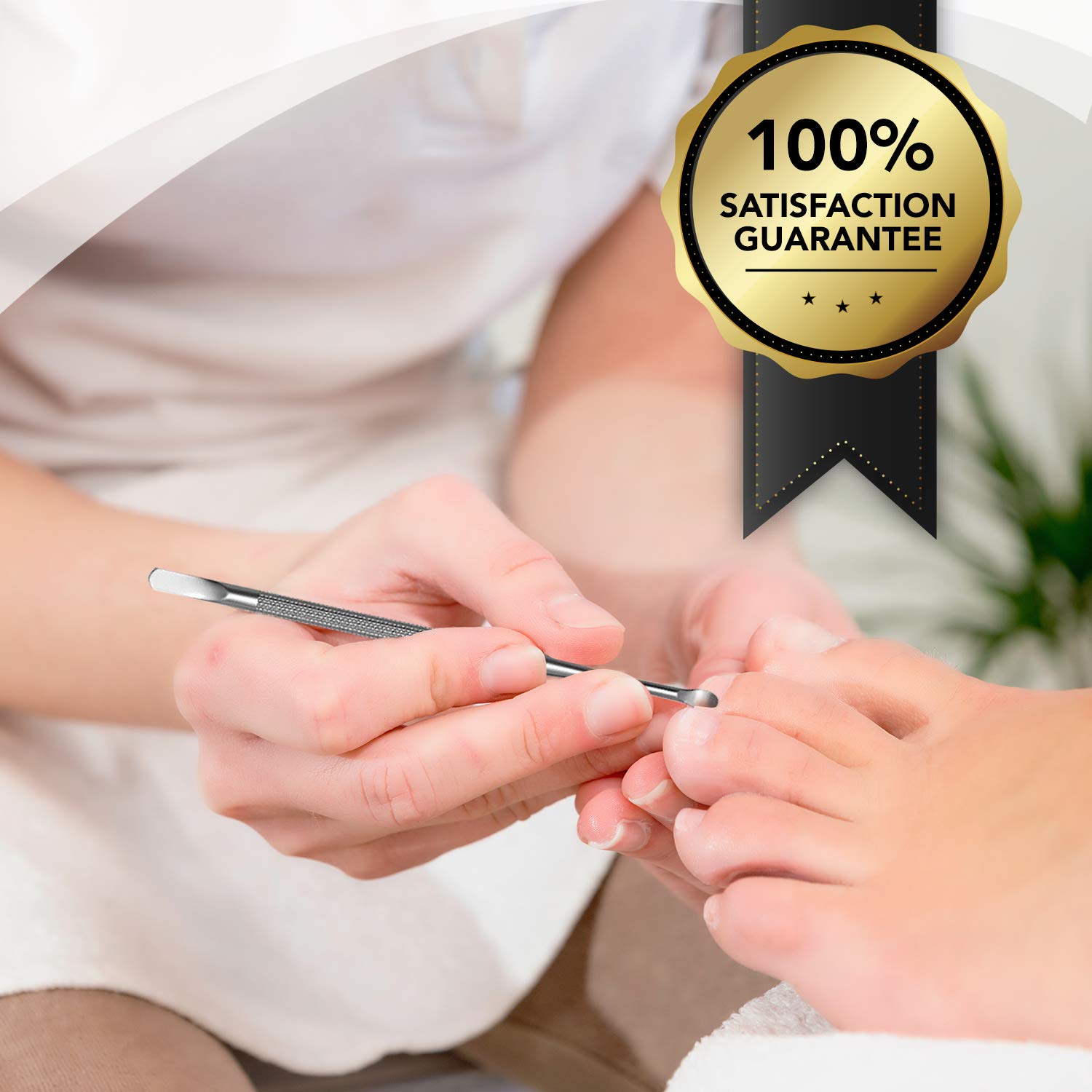 Professional Cuticle Pusher and Spoon Nail Cleaner | Dual Sided Stainless Steel Pusher and Nail Cleaner | For Nail And Cuticle Care | by Sterling Beauty Tools: Beauty