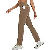 baleaf Women's Fleece Lined Warm Pants Thermal Winter Yoga Pants with Pockets Water Resistant Insulated Bootcut Flare