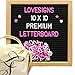 LoveSigns Letter Boards - Premium Changeable Felt Letter Board | 600 White and Pink Characters | 10 x 10 inch Square Oak Frame | Black Felt Backing | Custom Canvas Storage Bag