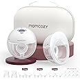 Momcozy M5 Hands-Free Wearable Breast Pump, Double-Sealed Flange for Baby-Like Comfort, 3 Modes & 9 Suction Levels, Portable Electric Pump – 24mm, 2 Pack Lilac