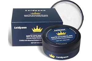 Hair Clay for Men, Strong Hold Matte Finish Natural Hair Cream & Pomade, All-Day Hair Styling Paste for Men, Non-Greasy, Made