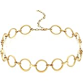 Suyi Choker Necklace - Simple Geometric Circle Choker Statement Clavicle Necklace for Women Necklace Jewerly