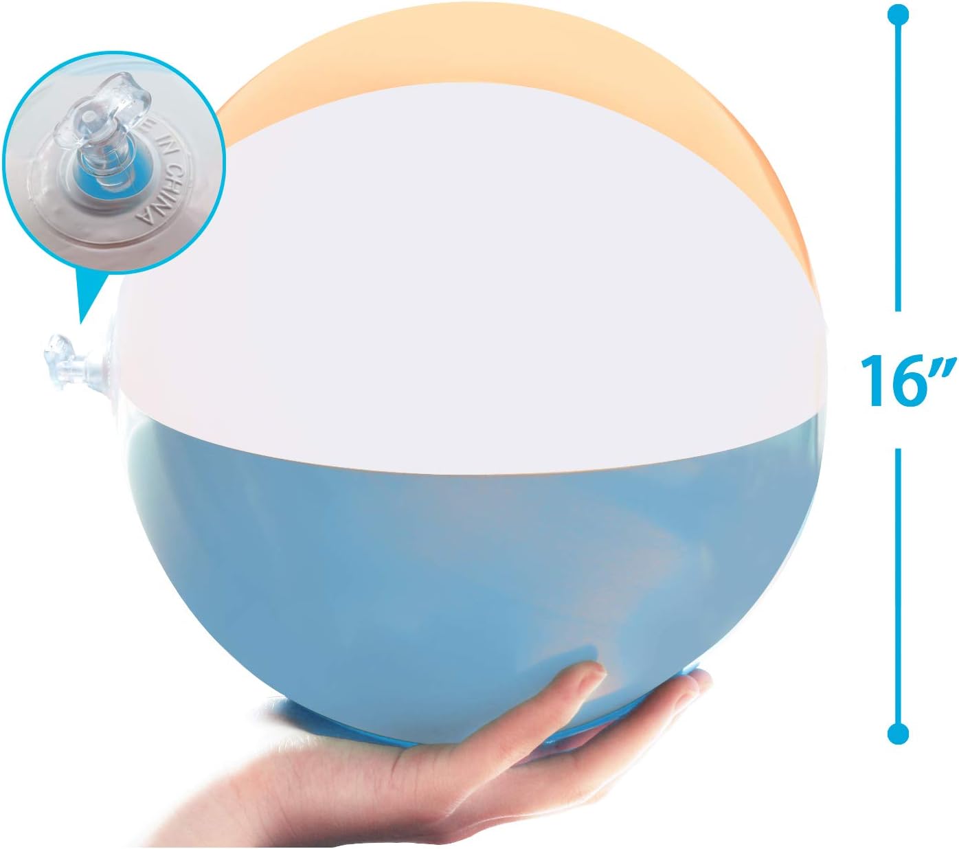 Novelty Place Inflatable Beach Balls - 12 Pack, 16" Diameter, White Panels Alternate with Macaron Colors, Leak-Proof PVC - Summer Beach Pool Party Supplies, Fun Floating Toys for Teenagers, Adults: Sports & Outdoors