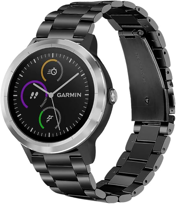 Amazon Com Joyozy Metal Bands Compatible With Garmin Vivoactive 3 3 Music Garmin Forerunner 245 645 Music Galaxy Watch 42mm Galaxy Watch Active 40mm Active2 40mm 44mm Gear Sport Ticwatch E 2 C2 Solid Stainless Steel Strap 20mm Quick Release