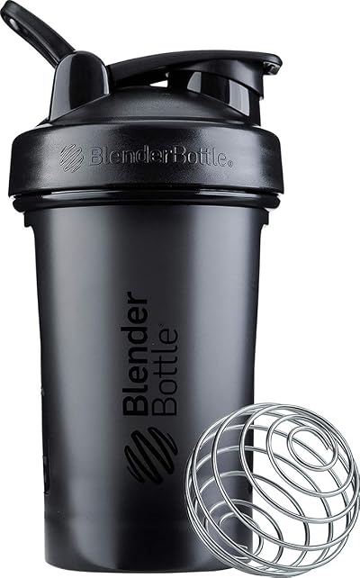 BlenderBottle Classic V2 Shaker Bottle 590ml Black with BlenderBall Stainless
