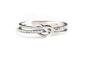 STORYJEWELLERY Mother Daughter Rings, Christmas Gifts for Mom and Daughters, 925 Sterling Silver Heart Knot Ring for Mom, Birthday Gifts, Matching Mother Daughter Jewelry