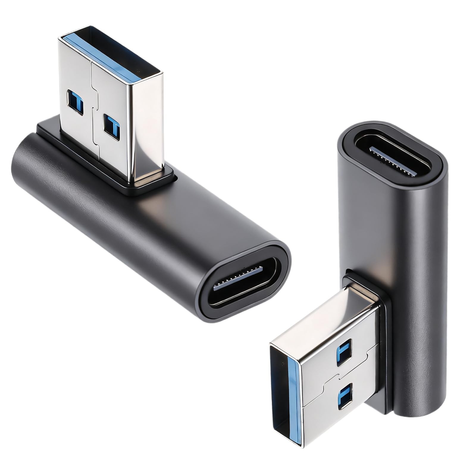 Photo 1 of Jxiwfvl 2 Pack 90 Degree USB C Female to USB A Male Adapter, Right Angle Type C to USB A Converter Vertical USB Port Changer Extender Connector for Phone, Pad and More