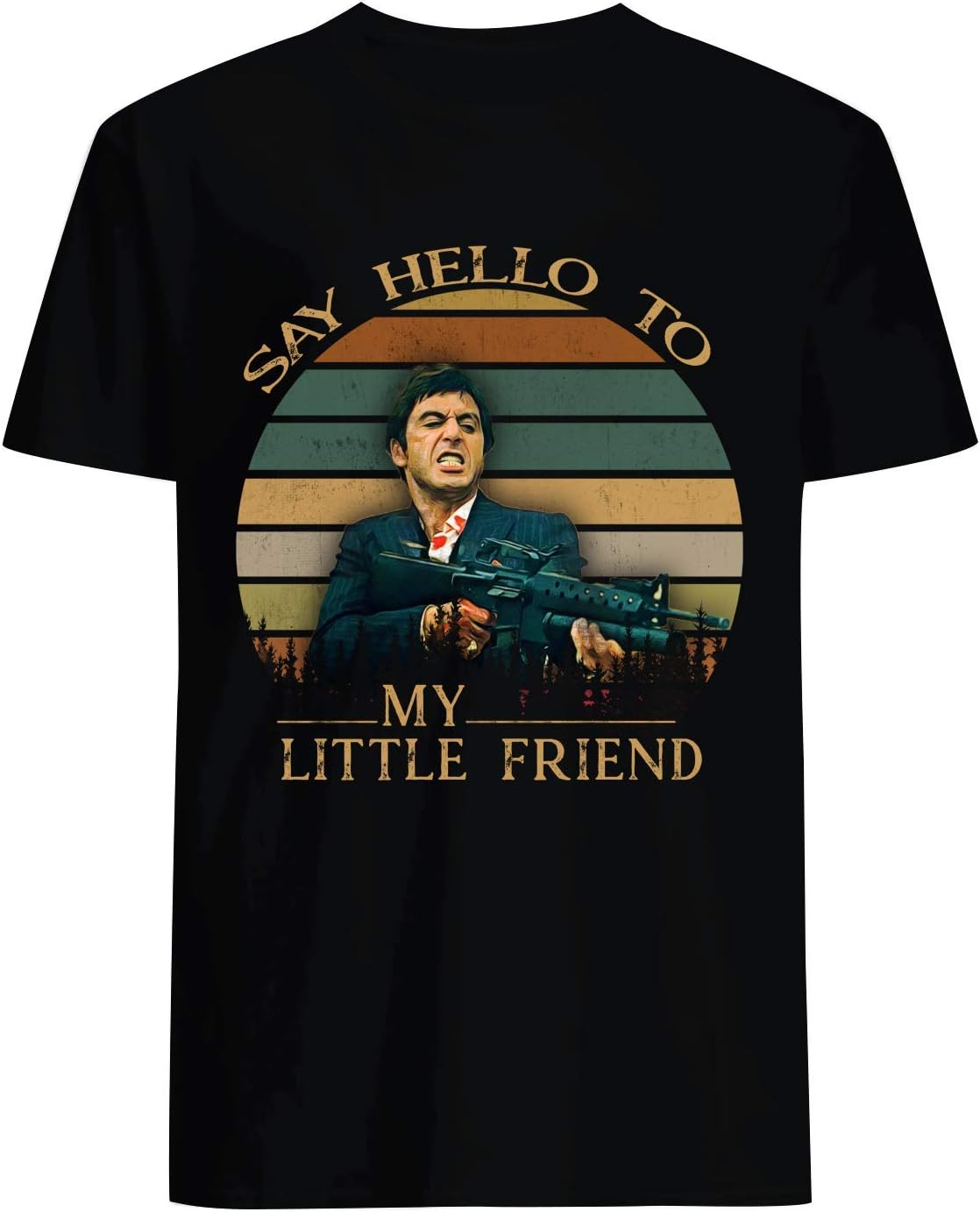 BurgerTeeUSA Say Hello to My Little Friend Shirt Black