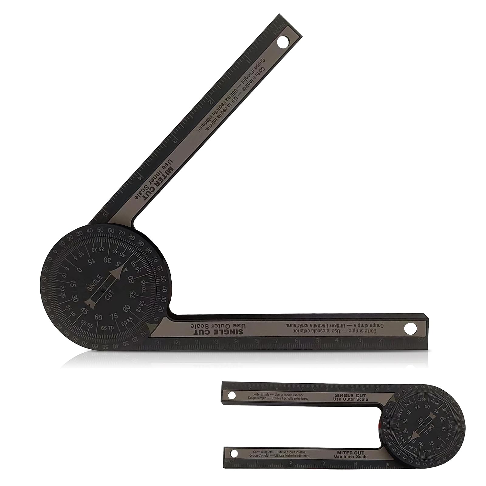 Miter Saw Protractor, 360 Angle Measurement Tool Multiple Scales Features Digital Angle Finder for Inside Outside Corner, Skirting Woodworking