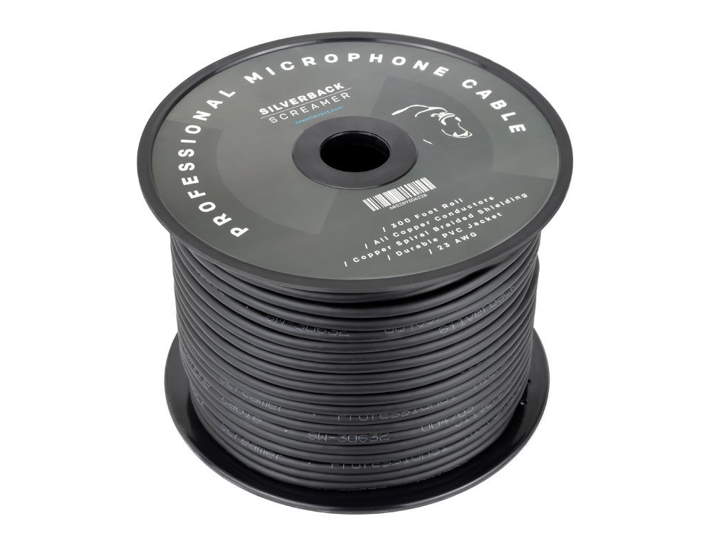 Photo 1 of Sewell Silverback Screamer Bulk XLR Cable, 300 ft. Spool, Pure Copper, OFC, Flexible, Spiral Braided Shielding SW-30632, Black