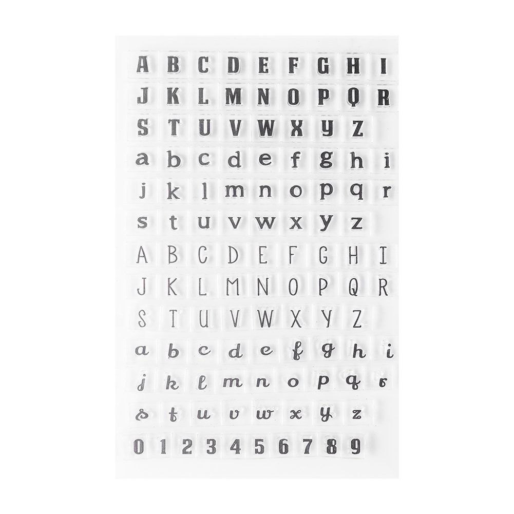 Silicone Letter Stamps, Transparent Seal Embossing Template with Letter Patterns for DIY Card Making Scrapbooking Scrapbooking