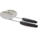 Stainless Steel Slotted Round Skimmer Multi Kitchen Utensil Fish Turner Spatula Spoon Water Filter Hot Pot Scoop Comfortable 