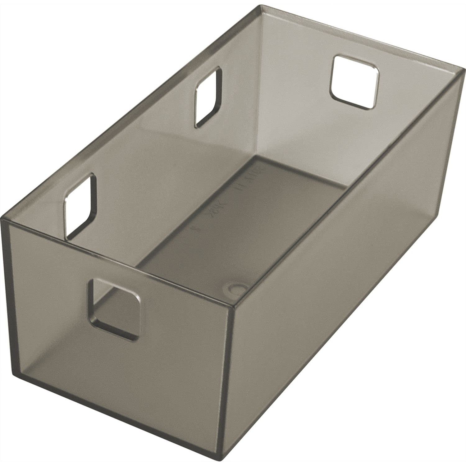 NINKA 5017.11 20911 Graphite Translucent Banio Drawer Container 2-Compartment Storage Container Organiser 164 x 84 mm Plastic