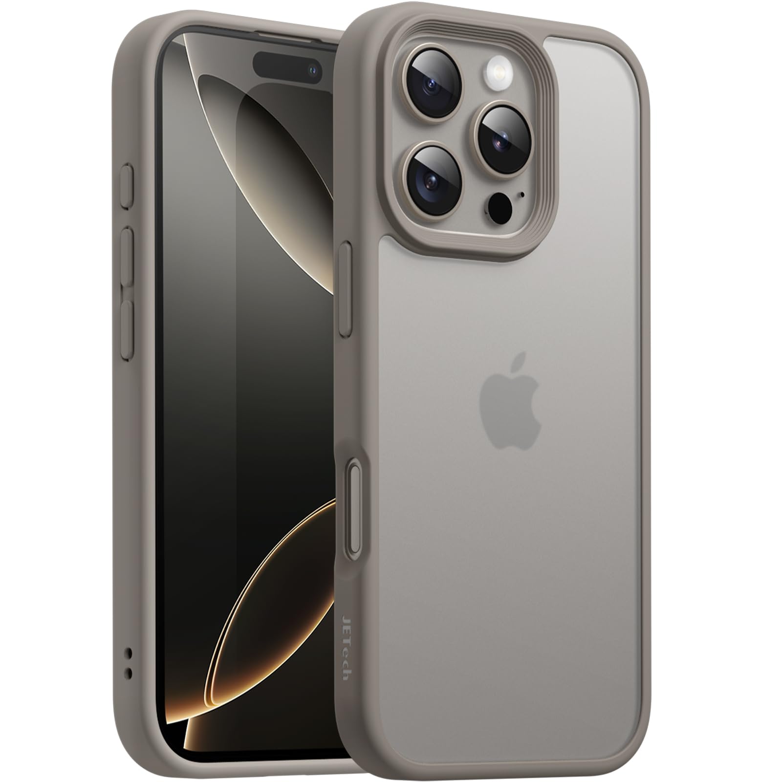 Photo 1 of JETech Matte Case for iPhone 16 Pro 6.3-Inch, Shockproof Military Grade Drop Protection, Frosted Translucent Back Phone Cover, Anti-Fingerprint (Natural Titanium)