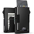 Slimwalt Wallet for Men with Money Clip - Holds 10-20 Cards, RFID Blocking Card Holder Wallets with Smart Card Slot, Minimalist Mens Wallet, Metal Pop Up Wallet, Gifts for Men Black