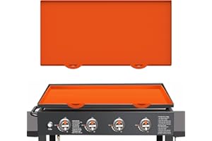 Kukoofyer 36" Silicone Griddle Mat for Blackstone, Grill Silicone Protective Cover Food Grade Silicone Grill Mat with Handle, Protect Gas Grill from Rodents, Insects, Debris, Rust, Orange