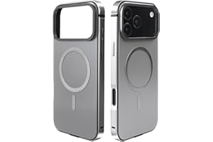 AOPNN New Aluminum Frame Metal Bumper Magnetic Backplate Frame Hard Case Cover for iPhone17ProMAX, Metal Frame ，Military Grade Drop Protection (Titanium, for iphone17Pro Max)