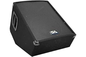 Seismic Audio - SA-12MT-PW - Powered 2-Way 12" Floor / Stage Monitor Wedge Style with Titanium Horn - 300 Watts RMS - PA/DJ Stage, Studio, Live Sound Active 12 Inch Monitor