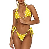 OWICA Women's Bikini Sets Bathing Suits Two Piece Swimsuits Sexy Triangle Halter Bikinis Top