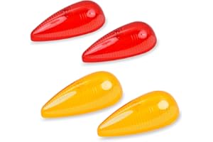 HQPARRTS 4Pcs Teardrop Marker Lights Lenses Compatible with Airstream, Shasta, and other vintage travel trailers,For Pathfinder #662 teardrop marker lights(2 Red and 2 Amber)