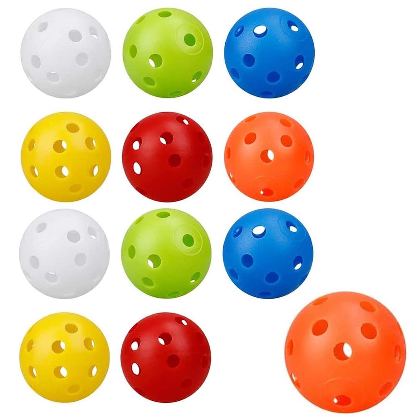 12 Pack of 40mm Air Flow Hollow Golf Practice Balls – Lightweight Plastic Golf Balls for Swing Training, Driving Range, and Outdoor Games – Perfect for Adults & Kids