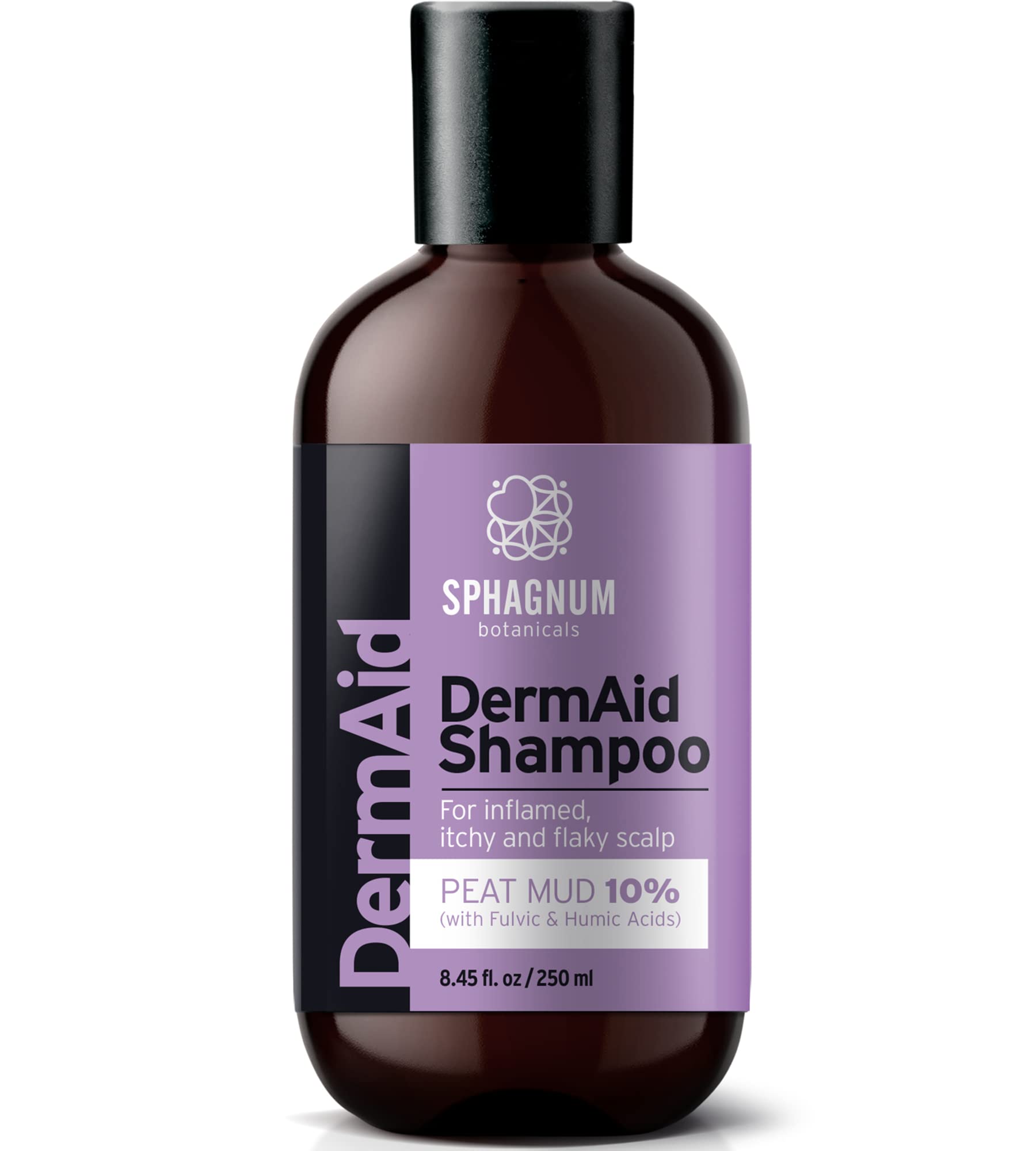 Seborrheic Dermatitis Shampoo - Natural Peat Mud for Itchy, Dry and Flaky Scalp Treatment. Helps with Dandruff, Psoriasis and Eczema 250ml