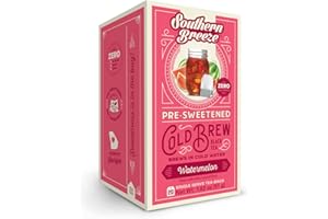 Southern Breeze Cold Brew Sweet Tea Watermelon Iced Tea with Black Tea and Zero Carbs Zero Sugar, 20 Individually Wrapped Tea Bags Southern Sweet Tea Iced Tea Beverage