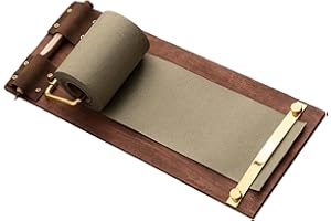 Wall Mounted Retro Clipboard Memos Board with Note Paper Roll with Built in Cutter for Kitchen Lists Office Organization Wall