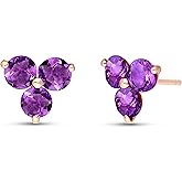 Galaxy Gold GG 14k Solid Gold Stud Earring Amethyst