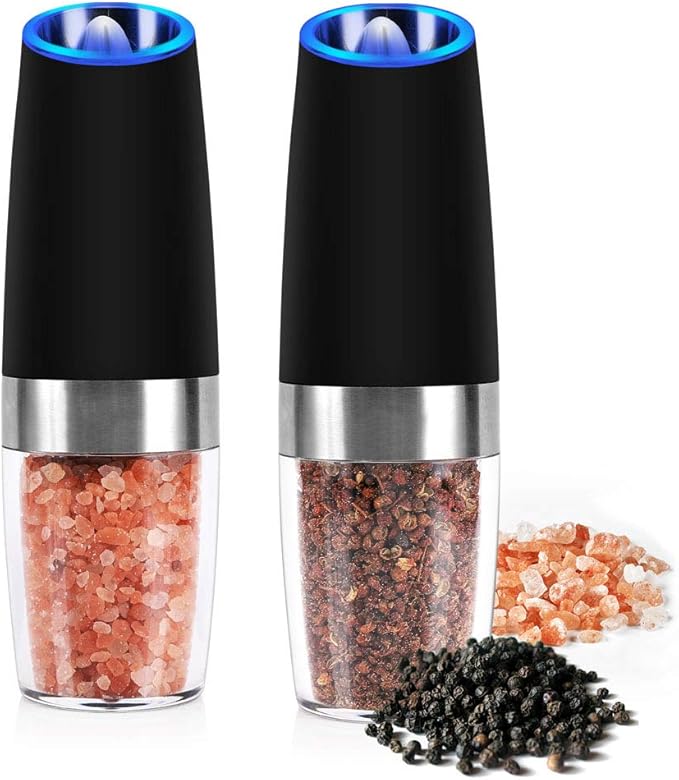 Gravity Electric Salt Pepper Mill Set, Electric Salt and Pepper Grinder
