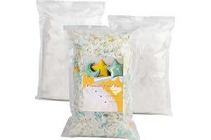 KGXULR Fiber Fill, 300g/10.58oz Polyester Fiber Fill, 150g/5.29oz Bean Bag Filler Foam, High Density Foam Fill Fiber, Fluff Stuffing Fiber and Shredded Memory Foam Filling for Dolls DIY, Pillows (450g)