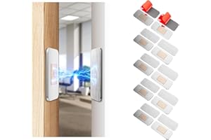 PHIXBEAR 10 Pack Magnetic Cabinet Door Catch, Ultra Thin Cabinet Door Magnets, Adhesive Drawer Magnets to Stay Closed, Stainless Steel Cabinet Latch Easy to Install with Double Sided Tape