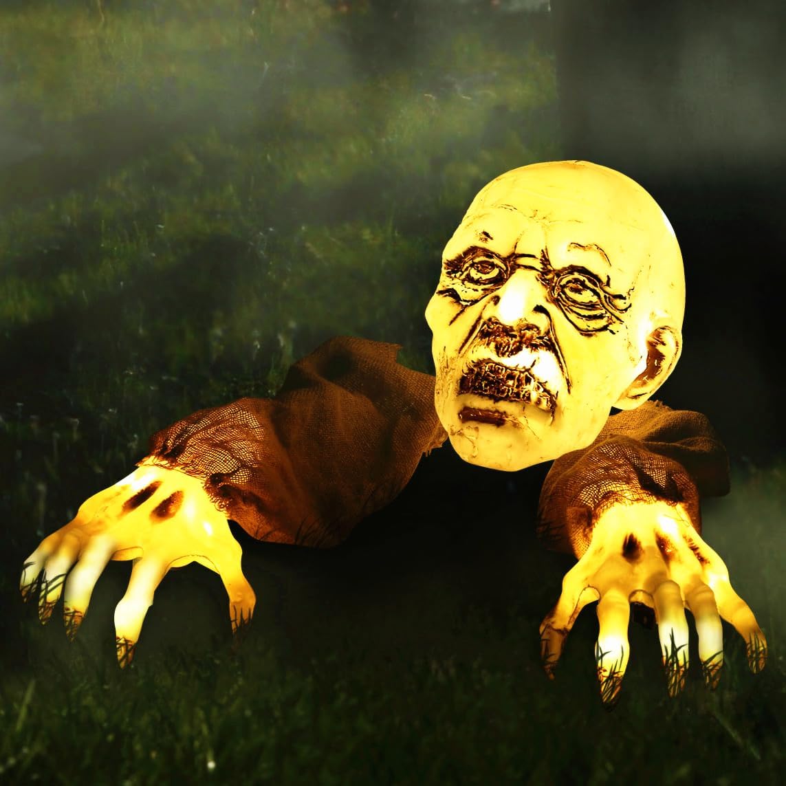 Decorative Garden Stakes - Gloween Halloween Decorations Outdoor & Indoor, Zombie Groundbreaker with Light and Pre-Installed Stake, Scary Creepy Graveyard Halloween Decor Prop for Yard Lawn Garden Porch Haunted House