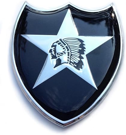 Amazon 2 Nd Infantry Divisionクロムメタルオートエンブレムバッジデカールステッカーarmy Military エンブレム 車 バイク