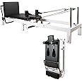 Pilates Reformer,EchoMe Foldable Reformer Pilates Machine for Home Use, with Alloy Resistance Springs, Pilates Equipment for Home Workouts with Jump Board, feet Strap,up to 400lb Longer Size(White)
