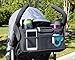 Momwize stroller organizer (Black) fits oversized phones and wider stroller handlebars-Water resistant, insulated cup holders, extra storage capacity and converts to a diaper bag