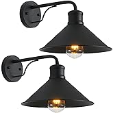 VICTOGATE 2 Pack Outdoor Wall Lights Wall Mount for House, Porch Light Fixtures, Matte Black Modern Farmhouse Wall Sconce, Cl
