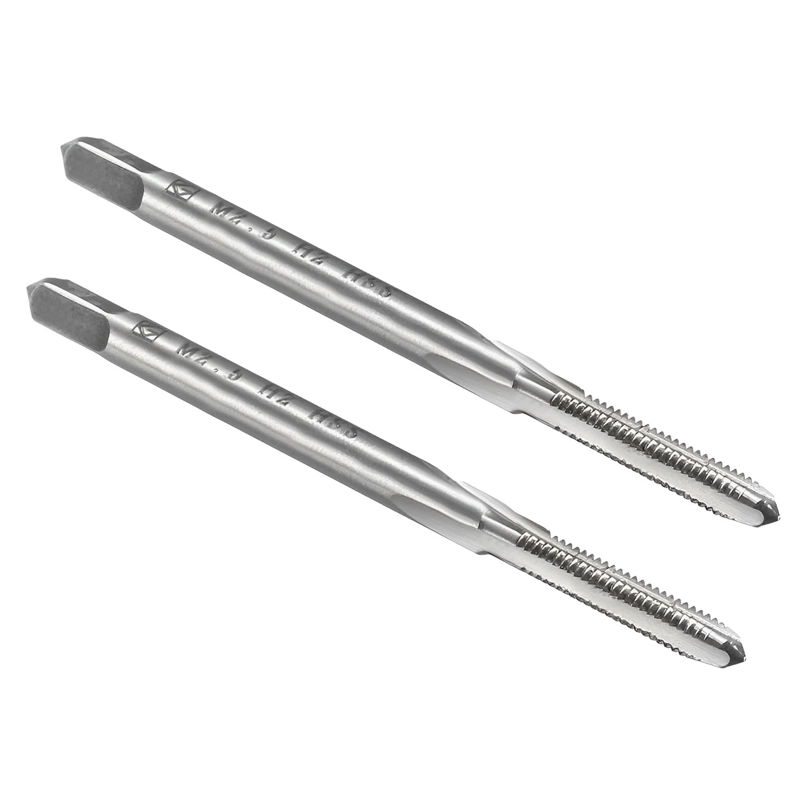 Boxonly Metric Machine Tap for Clocks Watches Low Hardness Wood and Soft Metal Hole Processing H2 3 Flutes High Speed Steel Threading Machinist Repair DIY Tool M2.5 x 0.45mm 2Pcs