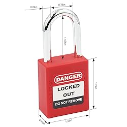 Red Safety Padlock, Loto Lockout Tagout Safety