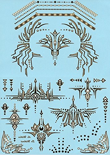 image for Gold Temporary Tattoos by Golden Ratio Tats, Festival Face Paint, Gold