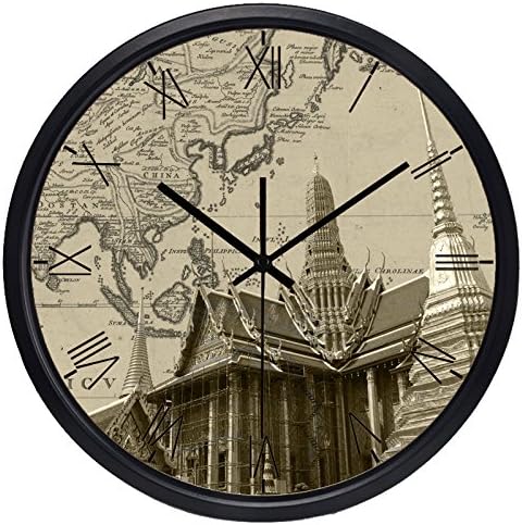 12inch Thailand Bangkok Jade Buddha Temple Hotel Lobby Travel Wall Clock