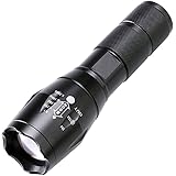 BESTSUN 2500 Lumen Zoomable Cree XML-T6 LED 18650 Flashlight Focus Torch Lamp Adjustable (Black)