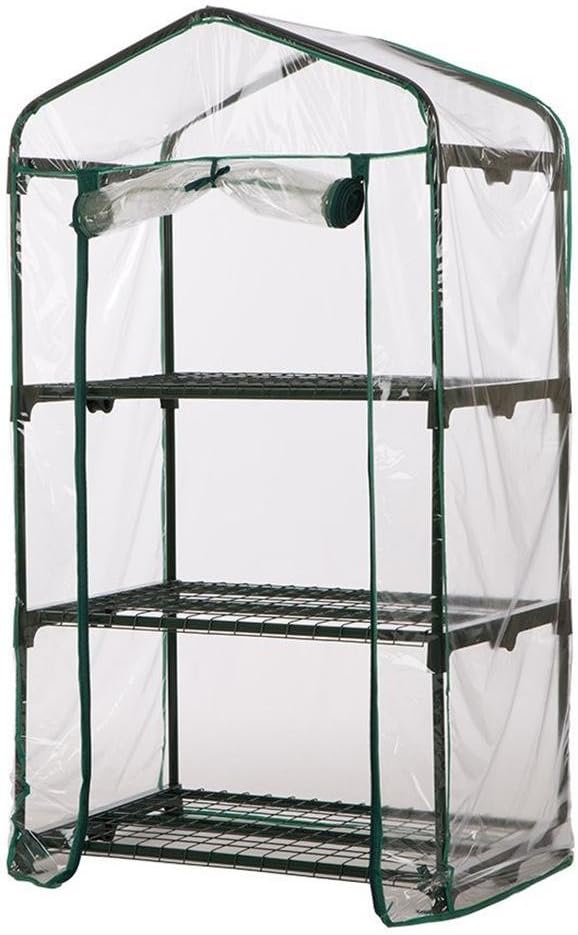 ampusanal Mini Greenhouse Cover, PVC Waterproof Portable Household Plant Cover, Green House Warm Garden Tent for Indoor Outdoor Seeds Herb Flower Growing (Shelf not Included)