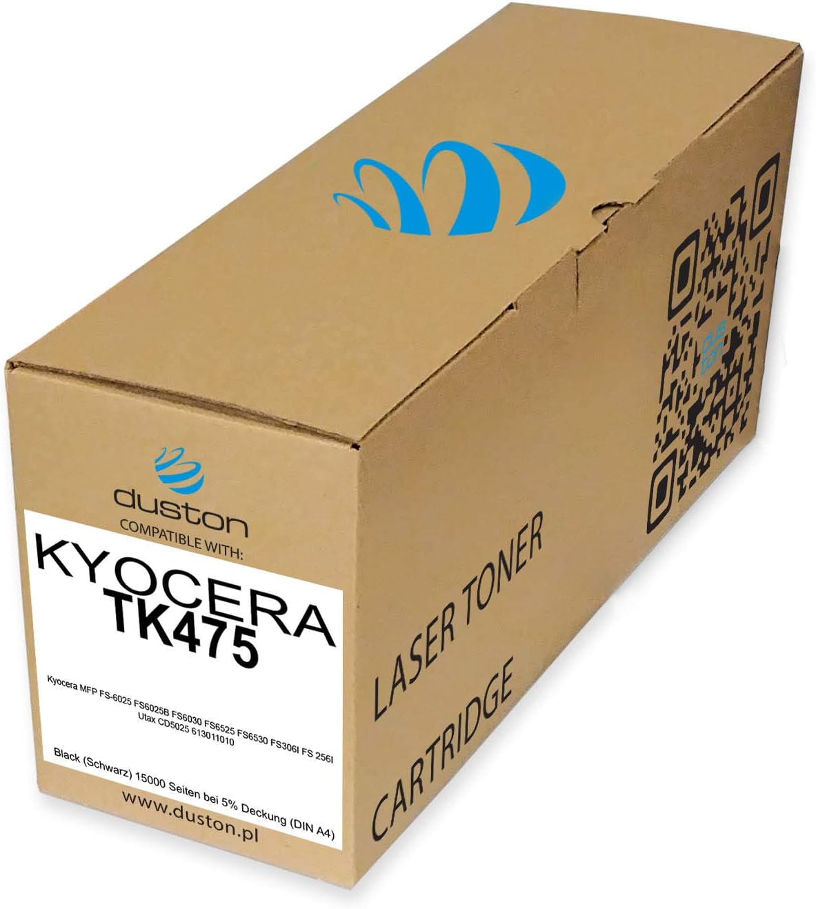 duston TK475, TK-475 Black Toner Compatible with Kyocera MFP FS6025 FS6025B FS6030 FS6525 FS6530 FS306I FS256I