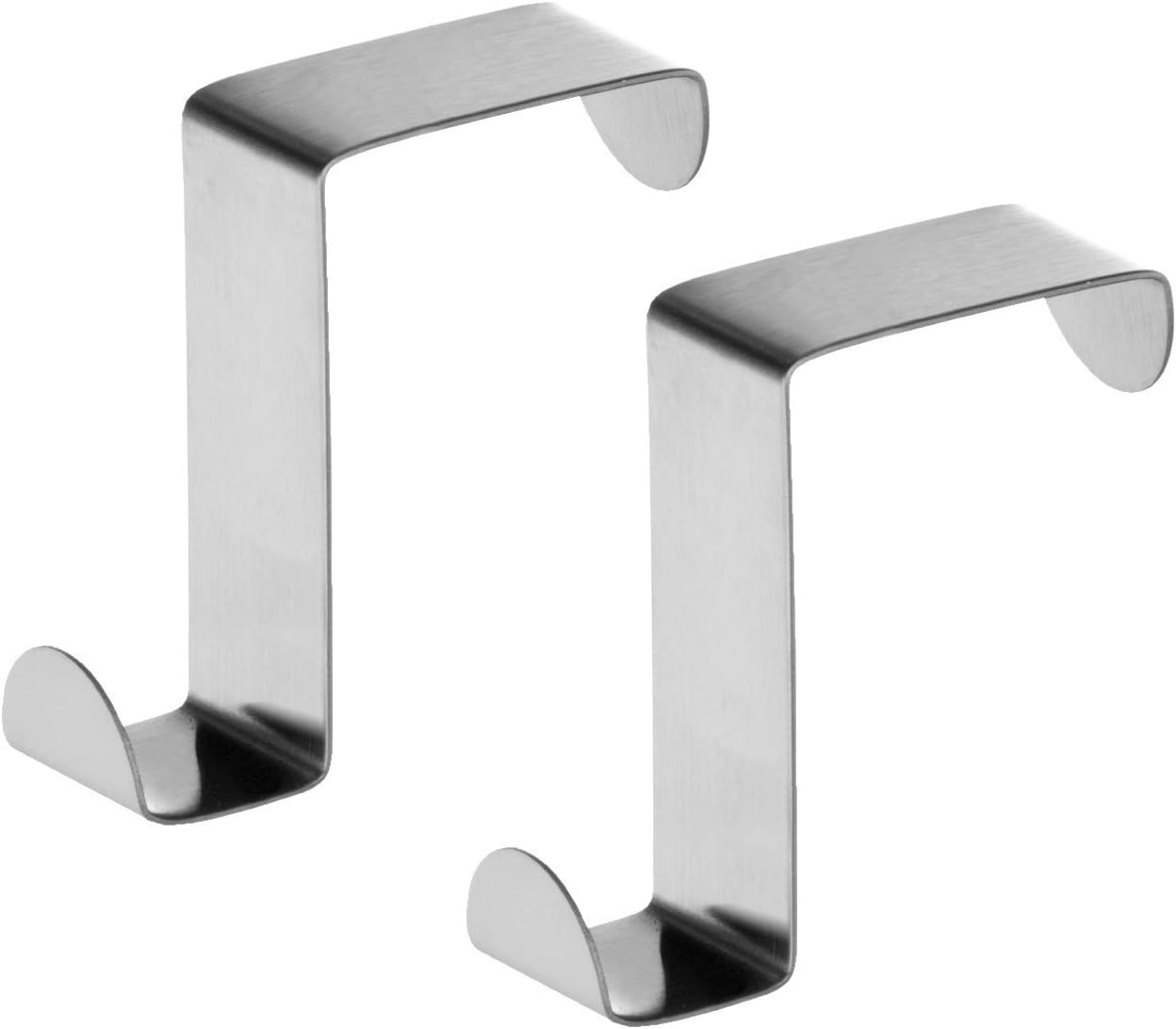 2Pcs Stainless Steel Bathroom Over Door Hooks