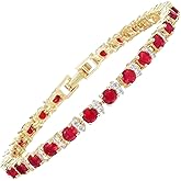 RIZILIA Eternity Tennis Bracelet & Round Cut CZ in Yellow Gold Plated, 7"