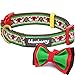 Blueberry Pet 4 Patterns Christmas Santa Claus's Reindeer Adjustable Dog Collar with Detachable Bow Tie, Large, Neck 18