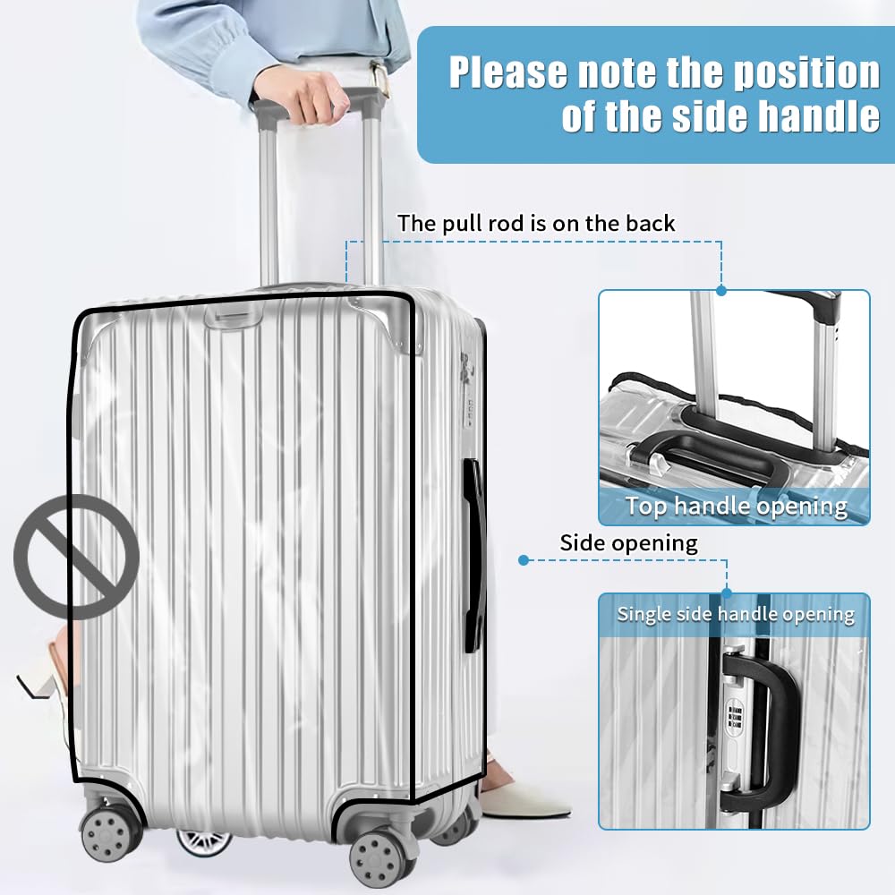 Yotako Clear PVC Suitcase Cover Protectors 30 Inch Luggage Cover Protectors for Wheeled Suitcase 30''