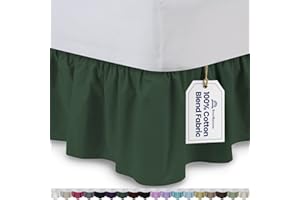 ShopBedding Ruffled Bed Skirt (Twin, Hunter) 14 Inch Drop Dust Ruffle with Platform, Poly/Cotton Fabric, Available in All Bed Sizes and 16 Colors - Blissford