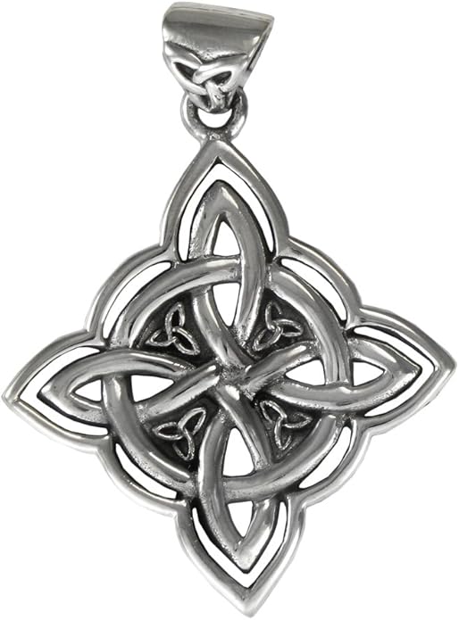Sterling Silver Witches Broom Pendant Necklace Besom Pagan Wicca Charm Jewelry e